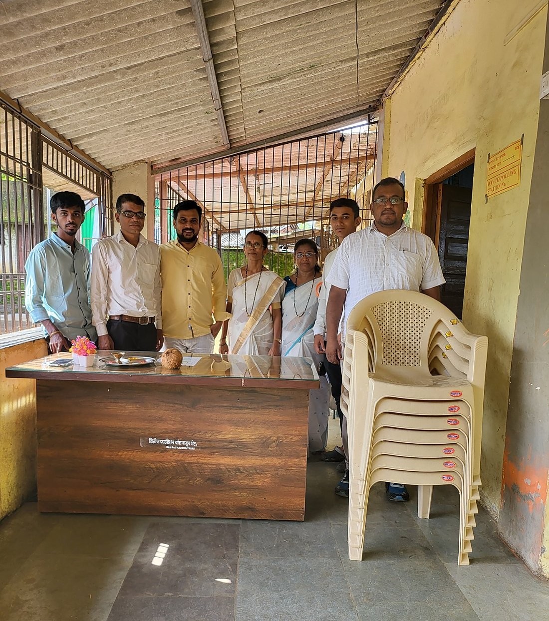 Kshitij Foundation donating chairs and a table to Z.P. School Chamble